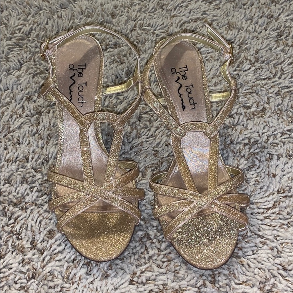 Gold Glitter Heels The Touch of Nina